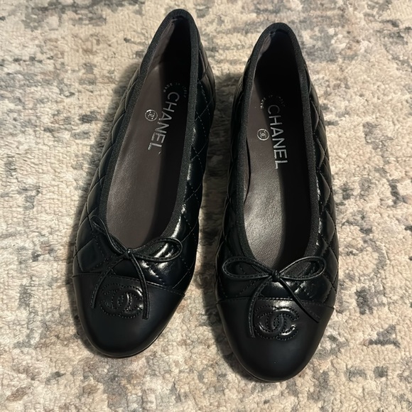 chanel ballet flat all black - Picture 1 of 4